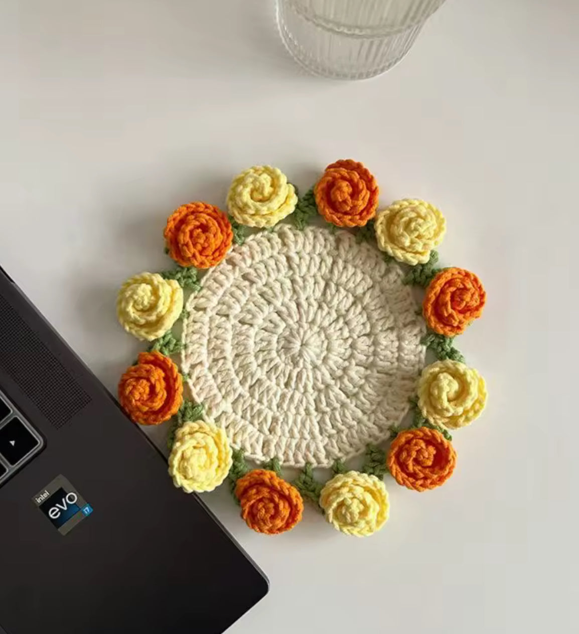 Crochet Coaster Bouquet 🌹