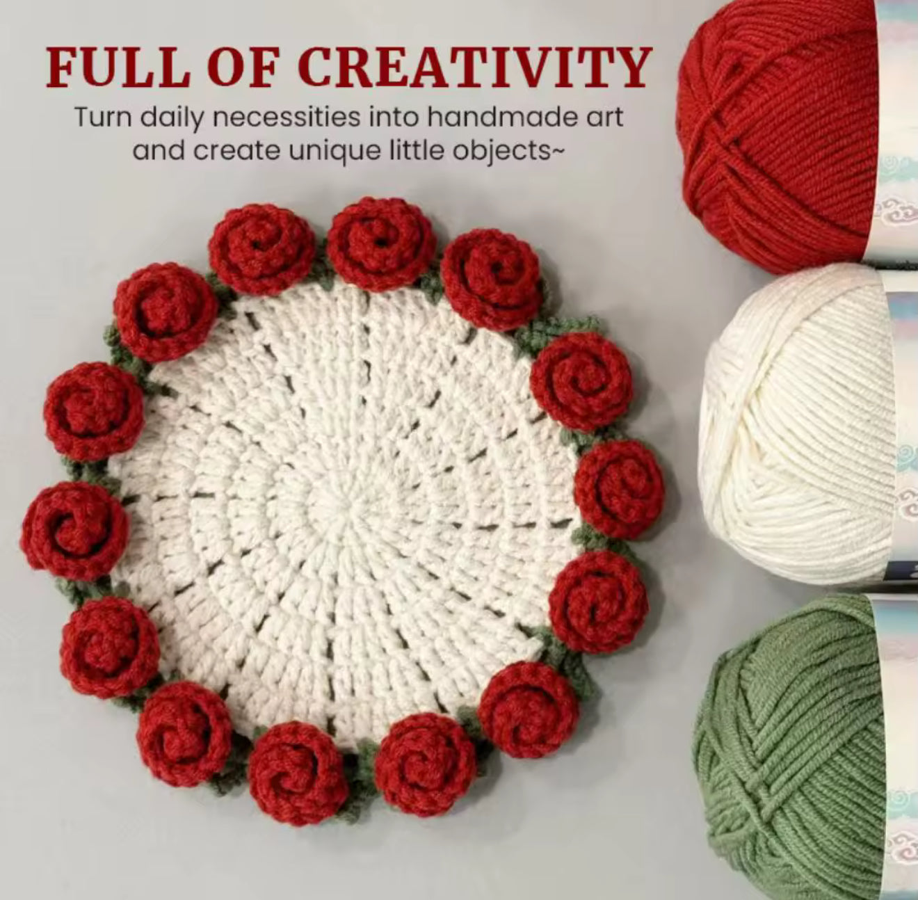 Crochet Coaster Bouquet 🌹